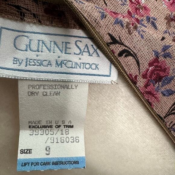 Gunne Sax by Jessica McClintock Vintage Floral Prairie /Cottagecore Dress NWT - Picture 8 of 8